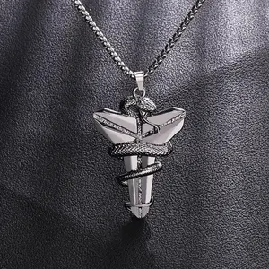Basketball Fan Commemorative Necklace Pendant Black Mamba Cross Necklace Perfect Jewelry for Men and Women