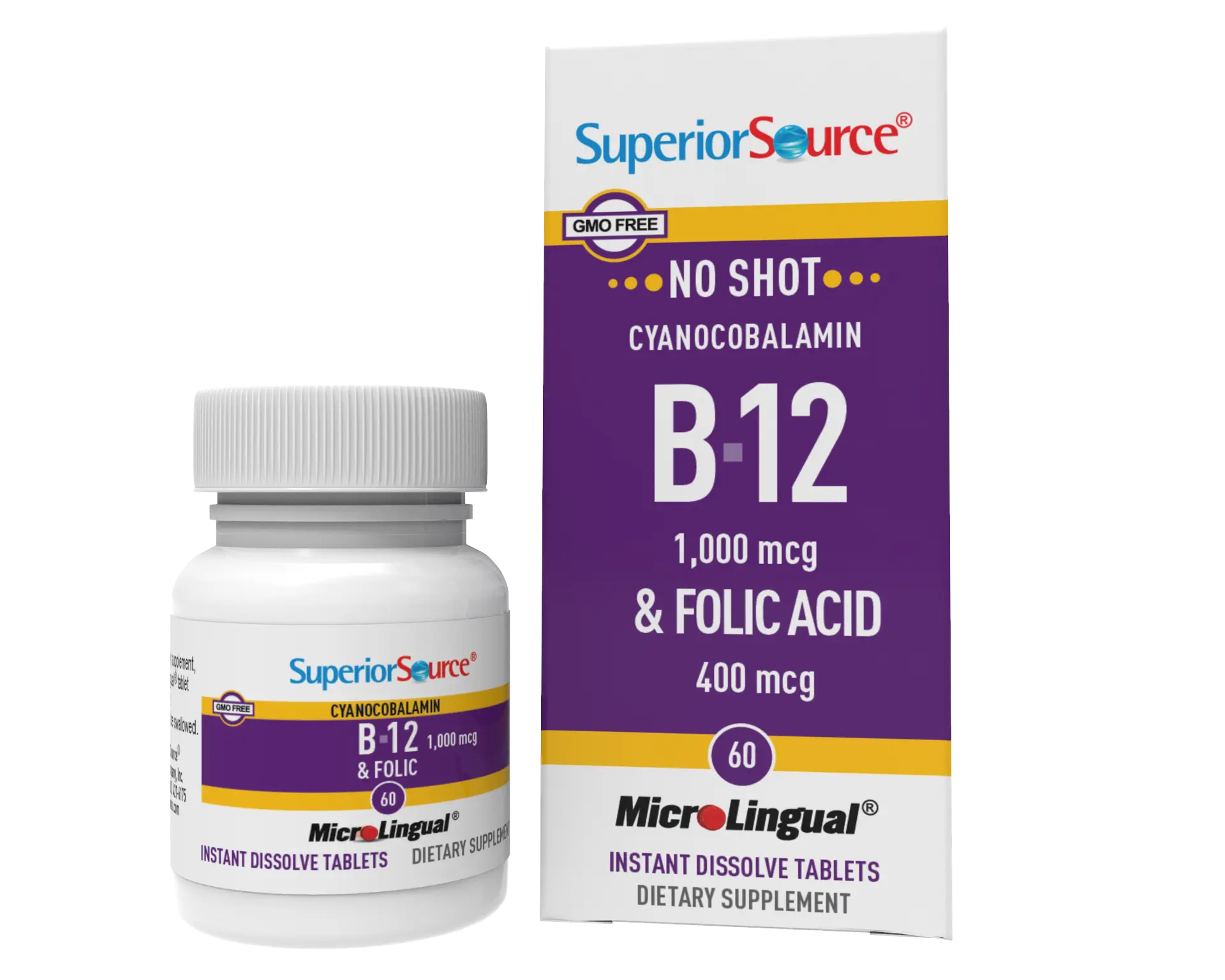 Superior Source NO SHOT B-12 and Folic Acid
