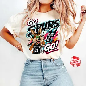 [Sale up to 50%] [Free Ship] Go Spurs Go T-Shirt, San Antonio Spurs Shirt, Basketball Fan Shirt, Basketball Game Day Graphic