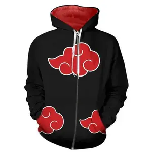 Hot Anime Cosplay Costume Hoodies Sasuke Kakashi Zipper Coat Jacket Outfits Sweatshirts