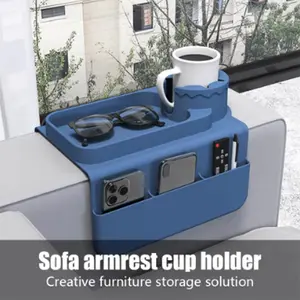 Silicone Sofa Armrest Cup Storage Holder, 1 Count Anti-slip Sofa Arm Tray, Silicone Cup Holder, Spill Prevention Armrest Couch Tray, Drink Holder for Coffee Snacks