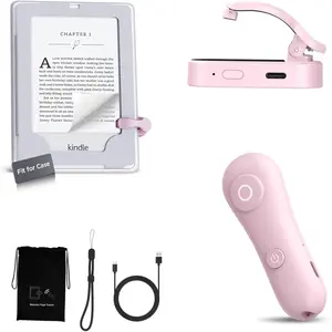 Page Turner for Kindle with Case, 2025 New Remote Control Page Turner for Kindle Paperwhite Oasis, Clicker Accessories for Reading Novel/Comic, Compatible with iPhone, Kobo, iPad, Android Tablet-Pink