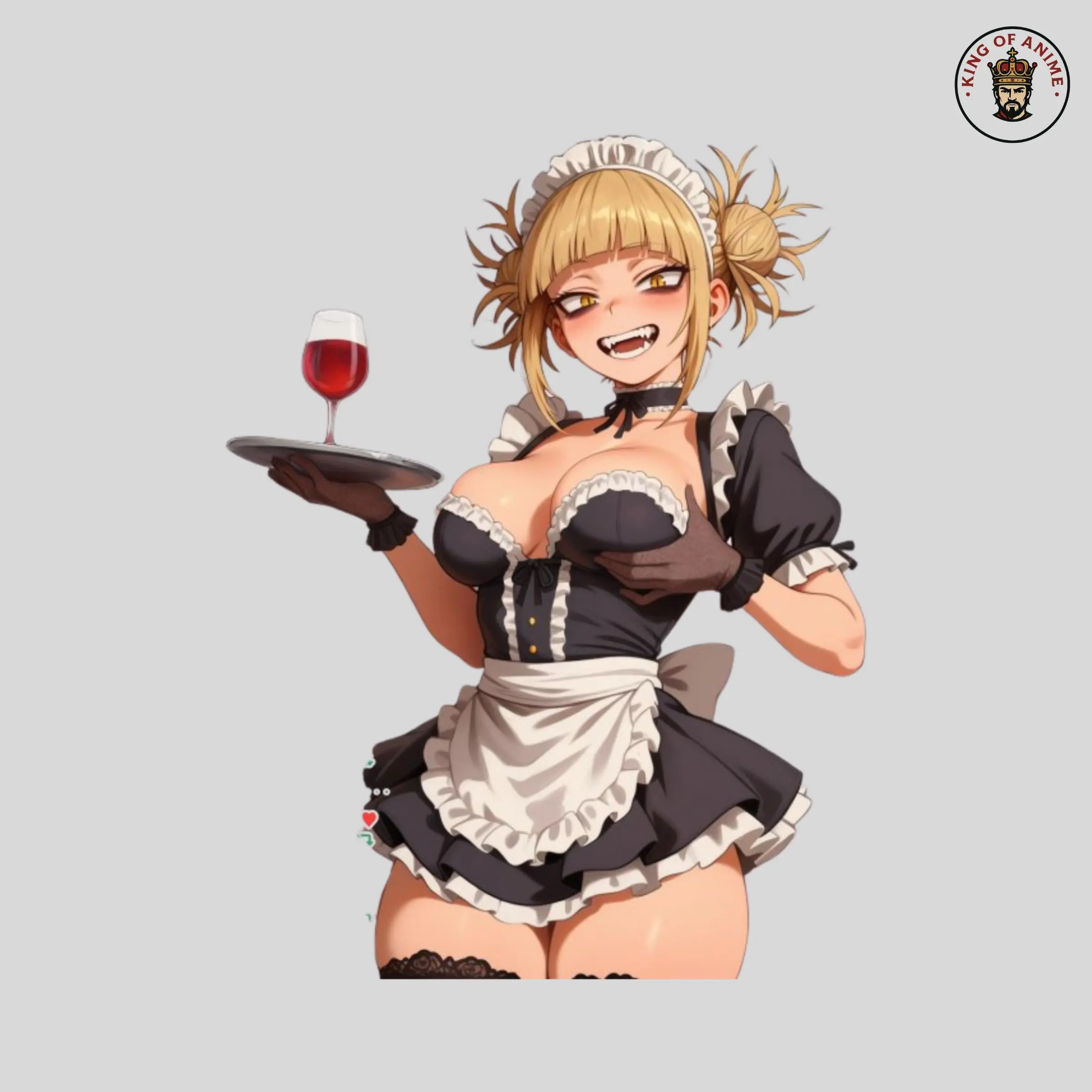 Anime Maid Girl Sticker Vampire Smile Wine Glass Cute Waifu Gothic Decal Laptop Phone Decor
