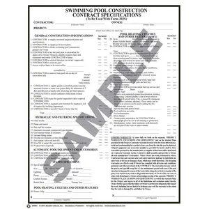 203SC - Swimming Pool Construction Contract Specifications