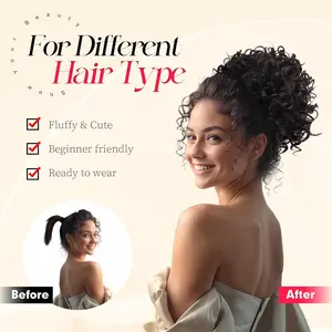 Summervibes Hair Buns Hair Piece with Comb Fake Hair Scrunchie Short Drawstring Ponytail Extension Synthetic Hair Extensions Pony Tails Wigs Hairpieces for Women frontal  ponytail