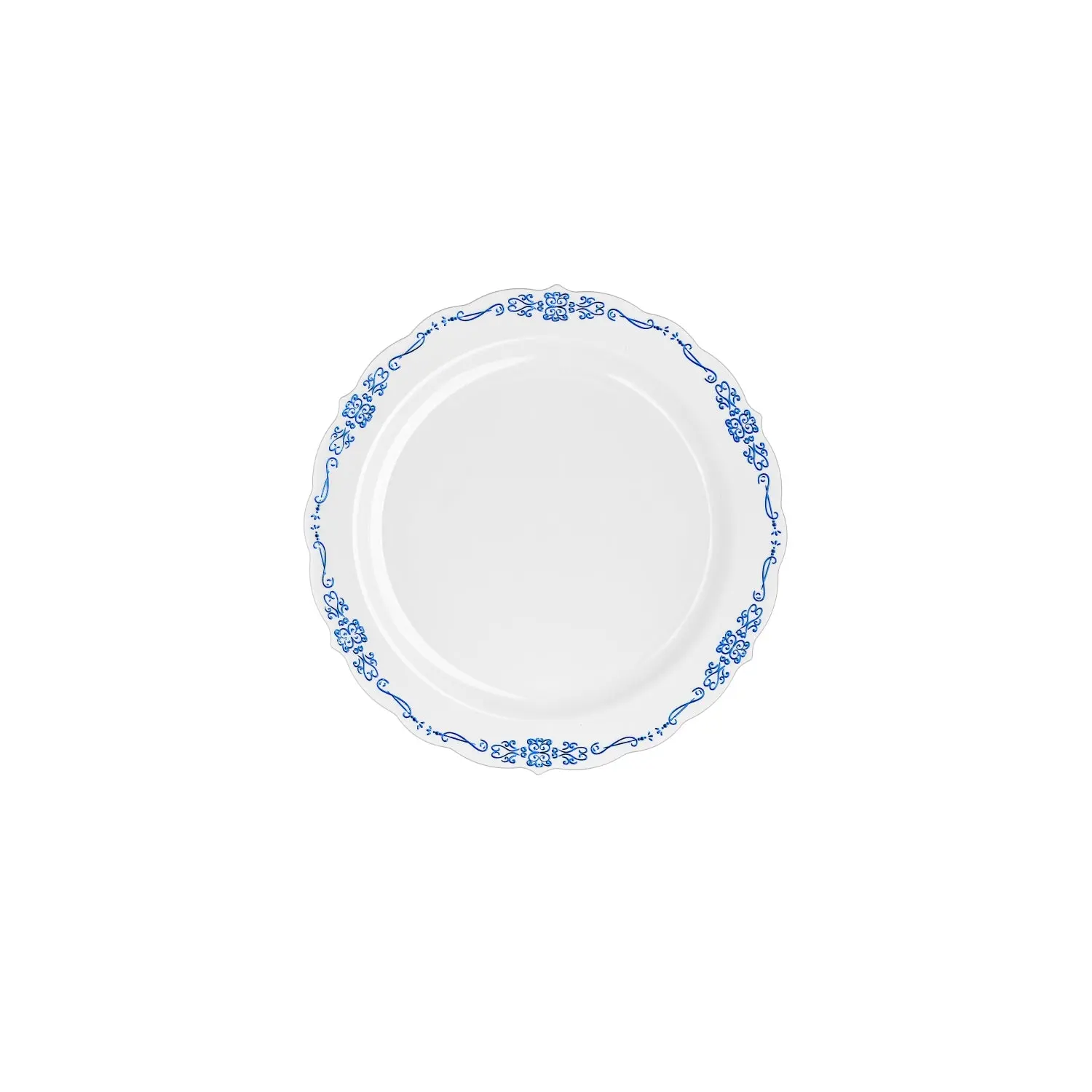 7.5 in. White/Navy Victorian Design Plates | 20 Count 7.5 in. White/Navy Victorian Design Plates | 20 Count