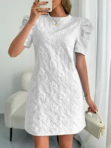 2026 Summer New Slim Fit Floral Knee-Length Dress, Fashionable Commuter Casual Versatile Dress, Stylish Office Wear, Women's Elegant Dresses
