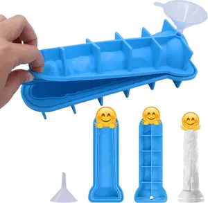 Ice Cube Tray Mold - Larger Novelty Ices Cubes Trays Adult Prank Fun Shapes Silicone Ice Maker Freezer with Lid Homemade Fun Whiskey Coffee Cocktail Party Gifts 1 Pack