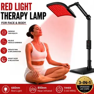 Light Therapy Lamp Adjustable Portable w/ Timer for Face & Body 660/850nm