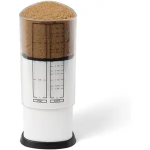 Waveports Cup Tri Adjust A-Cup, Easy Pour Measuring Cup, 3.25x3.25x6", Black/White