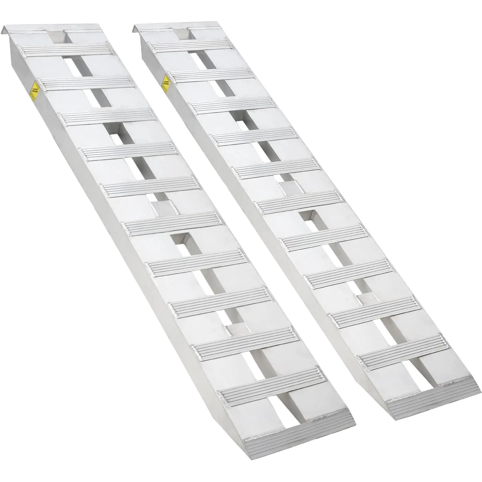 Gaomon 2-Piece Heavy-Duty Aluminum Truck/ATV Loading Ramp Set (72"x15"), 6000lb Capacity, Portable, Compact, Top Hook End, Cross Rungs, Stair-Step Design, Welded Frame, Non-Slip, Tip-Proof for Trucks, Tractors