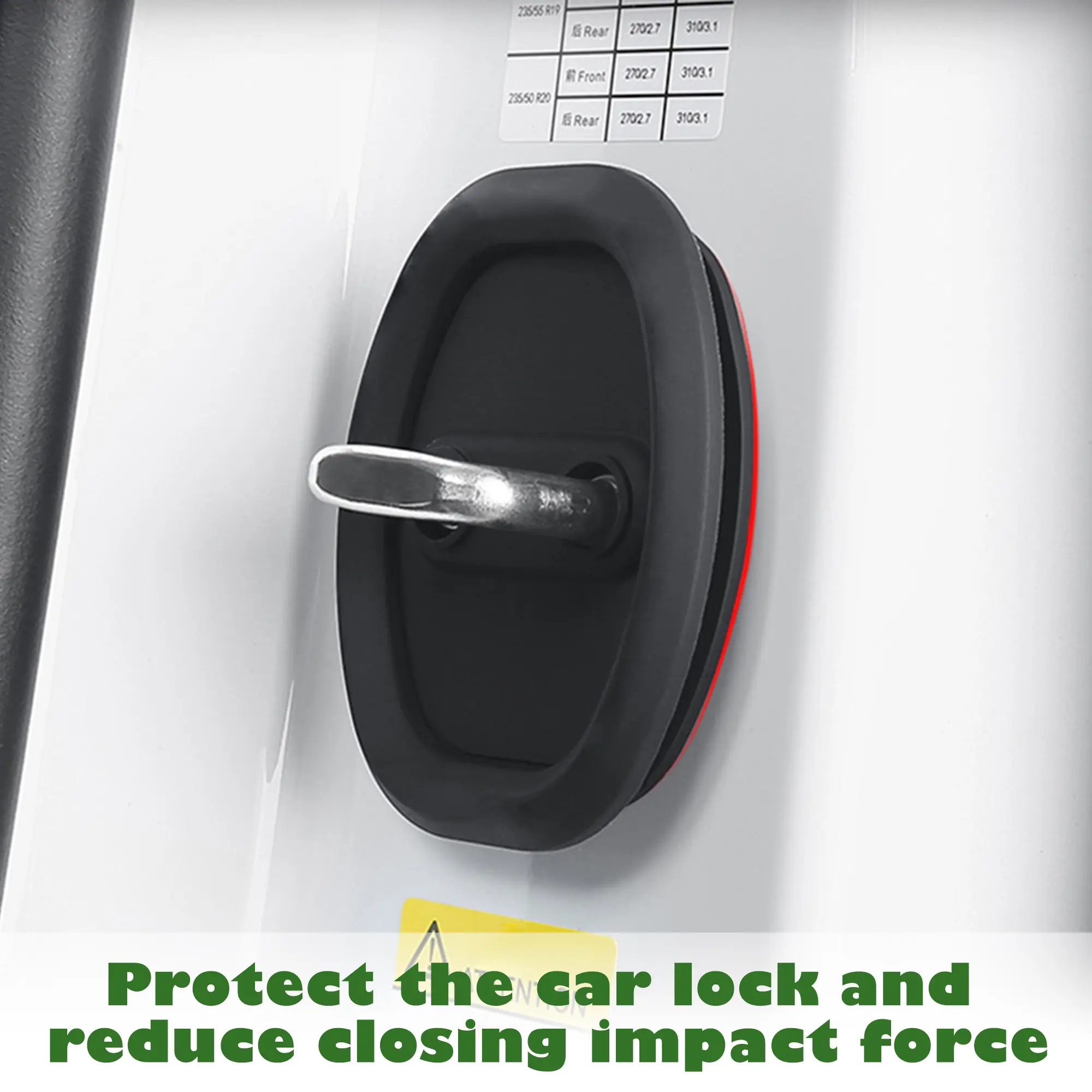 8 Counts Door Latch Lock Cover, Experience seamless installation with our self-adhesive design that requires no tools and fits most vehicles. Universal Car