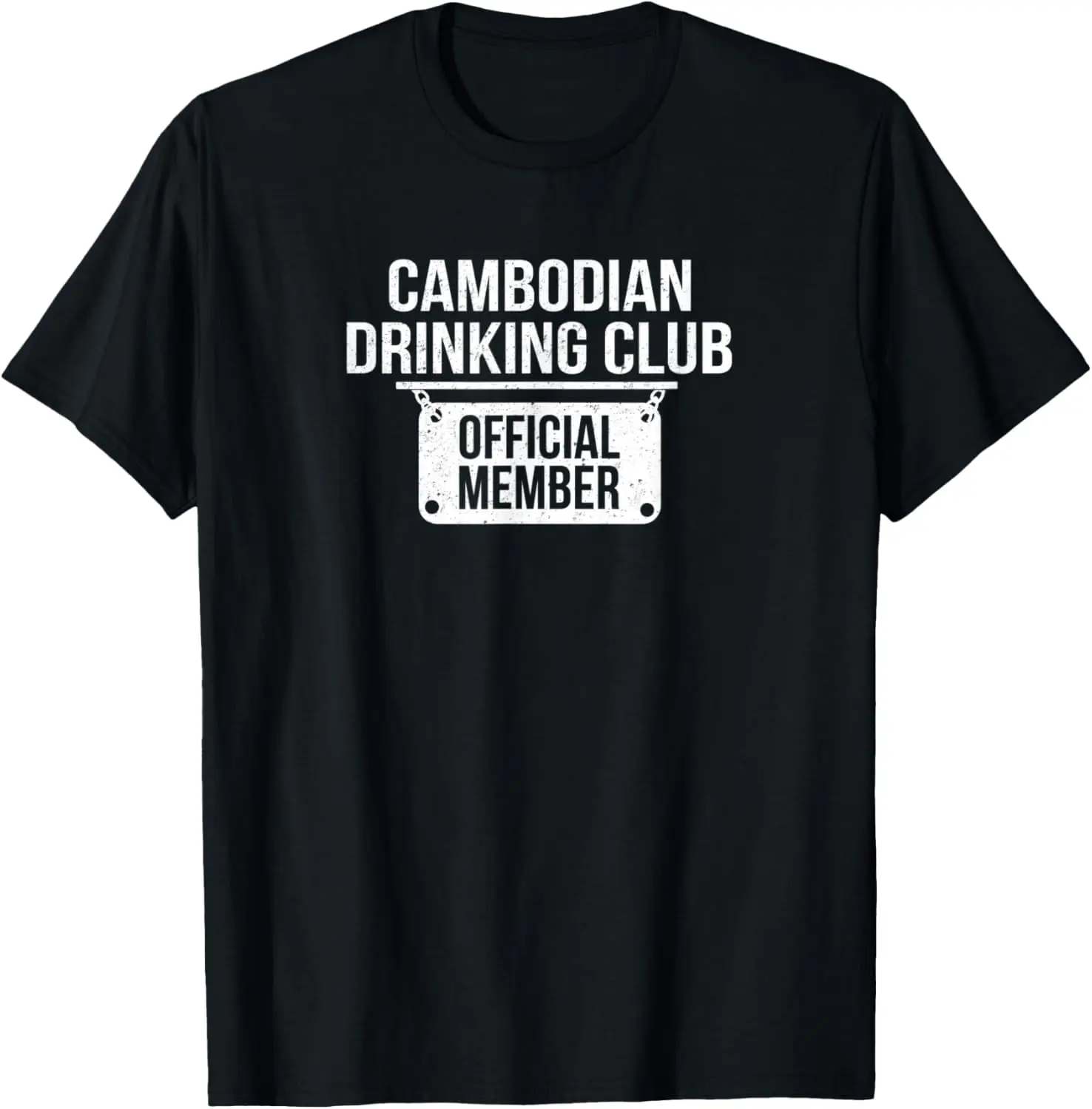 Women's 100% Cotton Large Graphic T-Shirt - Distressed, Funny Cambodia Theme, Round Neck, Short-Sleeve, Vintage, All Seasons Casual Everyday Tops for Alcohol Drinkers