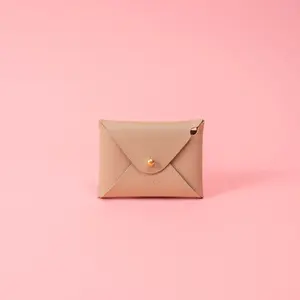 Cobblestone Beige Pebbled Leather Card Wallet