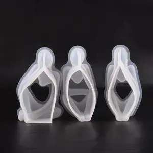 3Pcs Art Thinker Candle Molds, 3D Abstract Thinker Silicone Molds for Candle Soap Making, Resin Handicraft Mold Abstract Ornament Mould Epoxy Silicone Casting Molds for Gifts Home Decor - Home Improvement.