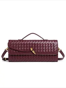 Premium Niche Woven Baguette Bag – Horizontal Top Handle Evening Style, Shoulder & Crossbody, Versatile & Chic, Casual Trendy Purse