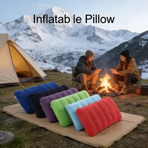 PVC Plush Inflatable Nap Pillow, Sleep Pillow, Travel Pillow, Outdoor Inflatable Pillow, Camping Sleep Pillow, Comfortable and Portable
