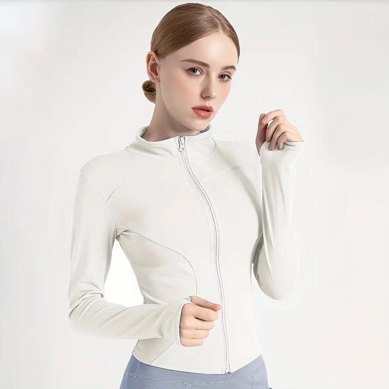 Womens Running Jackets Athletic Workout Scrub Jacket Track Full Zip Up Gym for Women Yoga Top Springfresh