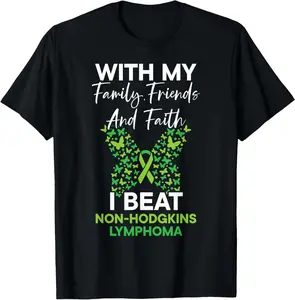 100% cotton Unisex I Beat Non-Hodgkin Lymphoma Survivor Cancer Warrior T-Shirt
