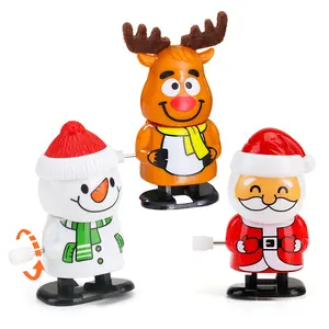 Christmas Wind Up Toys for Kids, Santa Claus Clockwork Chain Toy, Santa Claus Reindeer Snowman Cute Ornament, Classroom Prizes Birthday Gifts Kid Christmas Party Favors