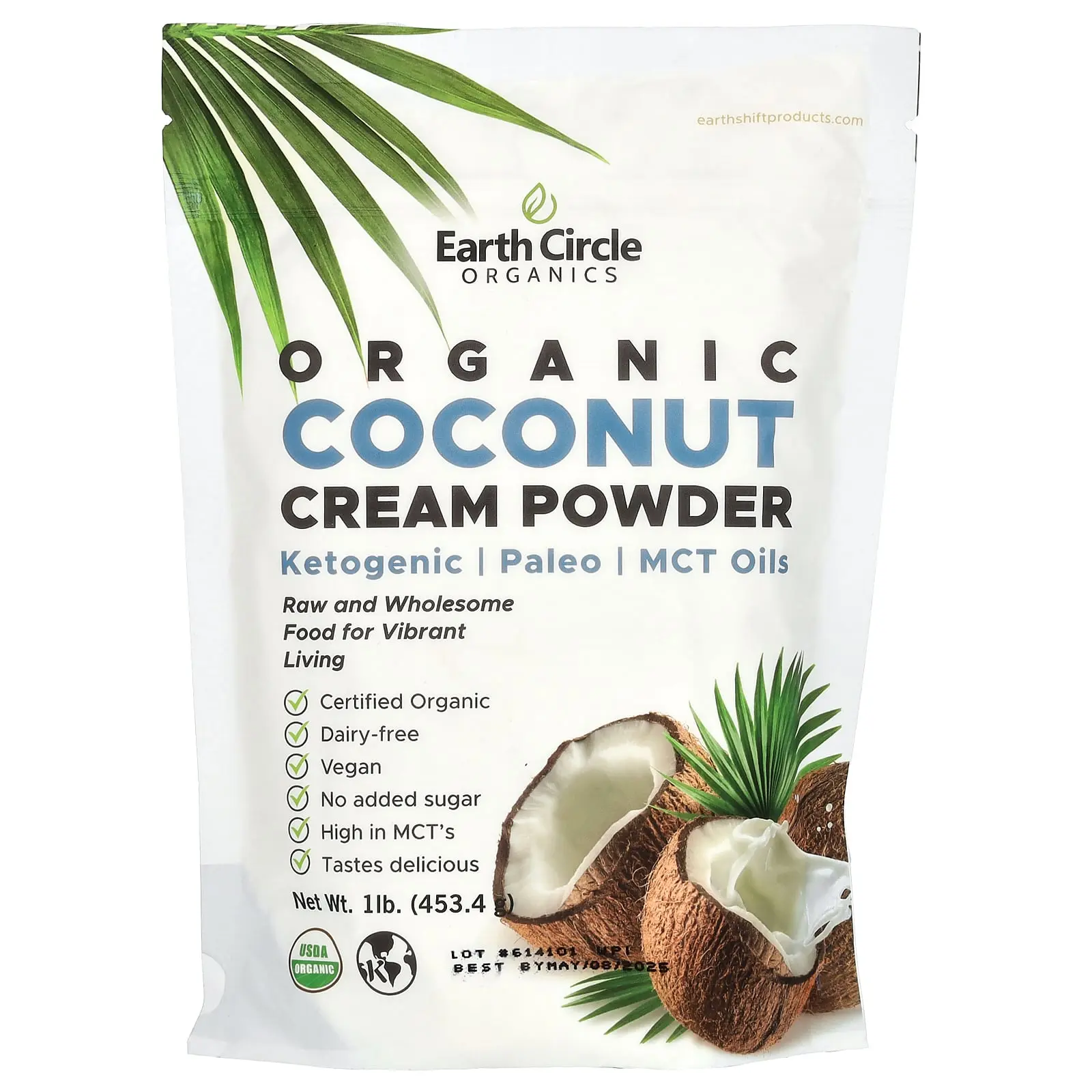 Earth Circle Organics Organic Coconut Cream Powder, 1 lb (453.4 g) Earth Circle Organics Organic Coconut Cream Powder, 1 lb (453.4 g)