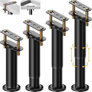 7.08-13 Inch Bed Frame Legs, 4Pcs Adjustable Bed Support Legs, Metal Bed Frame Support Legs, Non-Slip Bed Legs Replacement, Heavy Duty Furniture Legs for Sofa/Cabinet/Couch/Dresser/Table