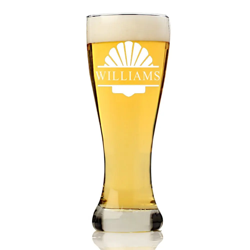 Personalized Seashell Monogram  Pub Beer Glass, Custom Monogram Beer glass, Personalized Beer Glass ,Engraved Beer Mugs, Groomsman Gifts