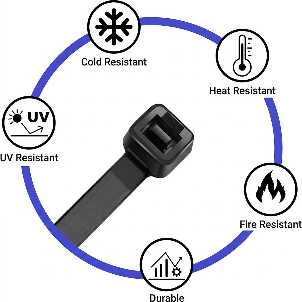400 Pack Zip Ties Assorted Sizes (4”+6”+8”+12”), Black UV Resistant Cable Ties