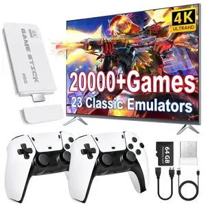 Wireless Retro Game Console, Classic Retro Game Stick, Built-in 23 Emulators, 20,000 Games, 4 HDMI Output and 2.G Wireless Controller, Gamepad, Plug and Play TV Retro Game Stick Adapter Port