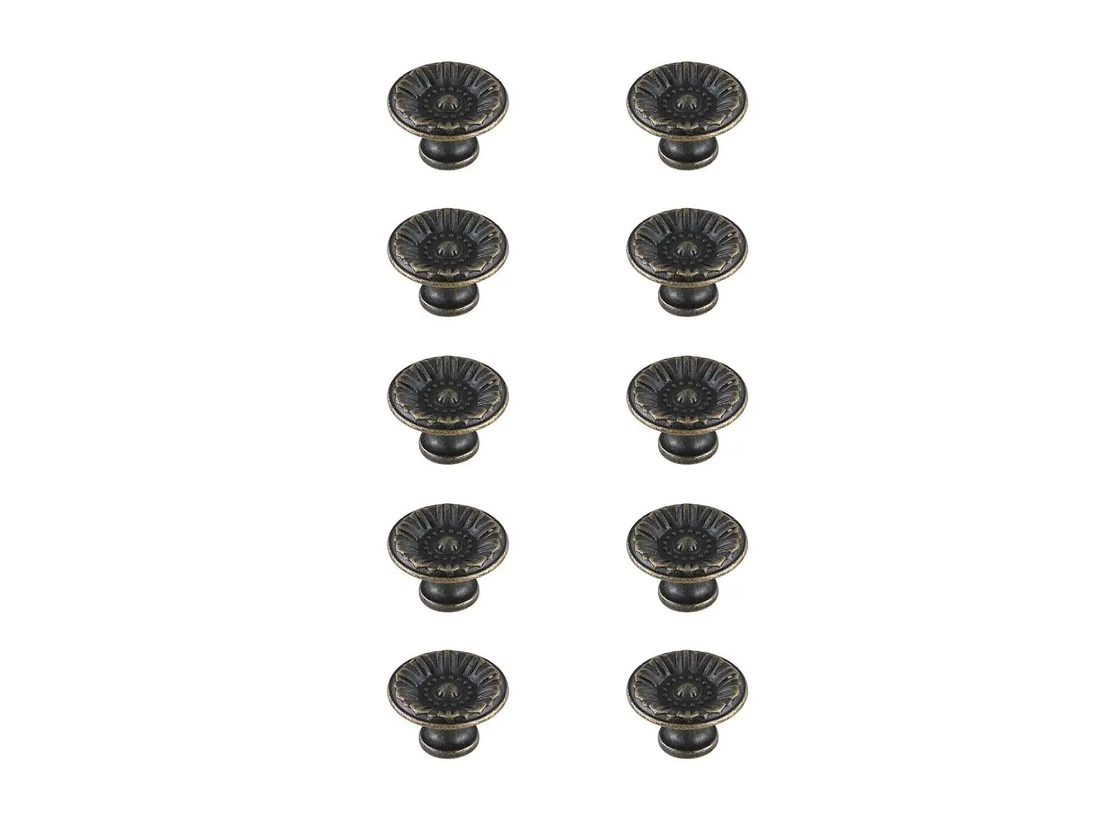 212 MAIN Corio Mushroom Cap Doorknob (KB2010-AB-10PK) - 1.1 in. Dia. Antique Bronze 10-Pack, Traditional Elegant Alloy Metal Door Hardware, Round Handles, Door Knob