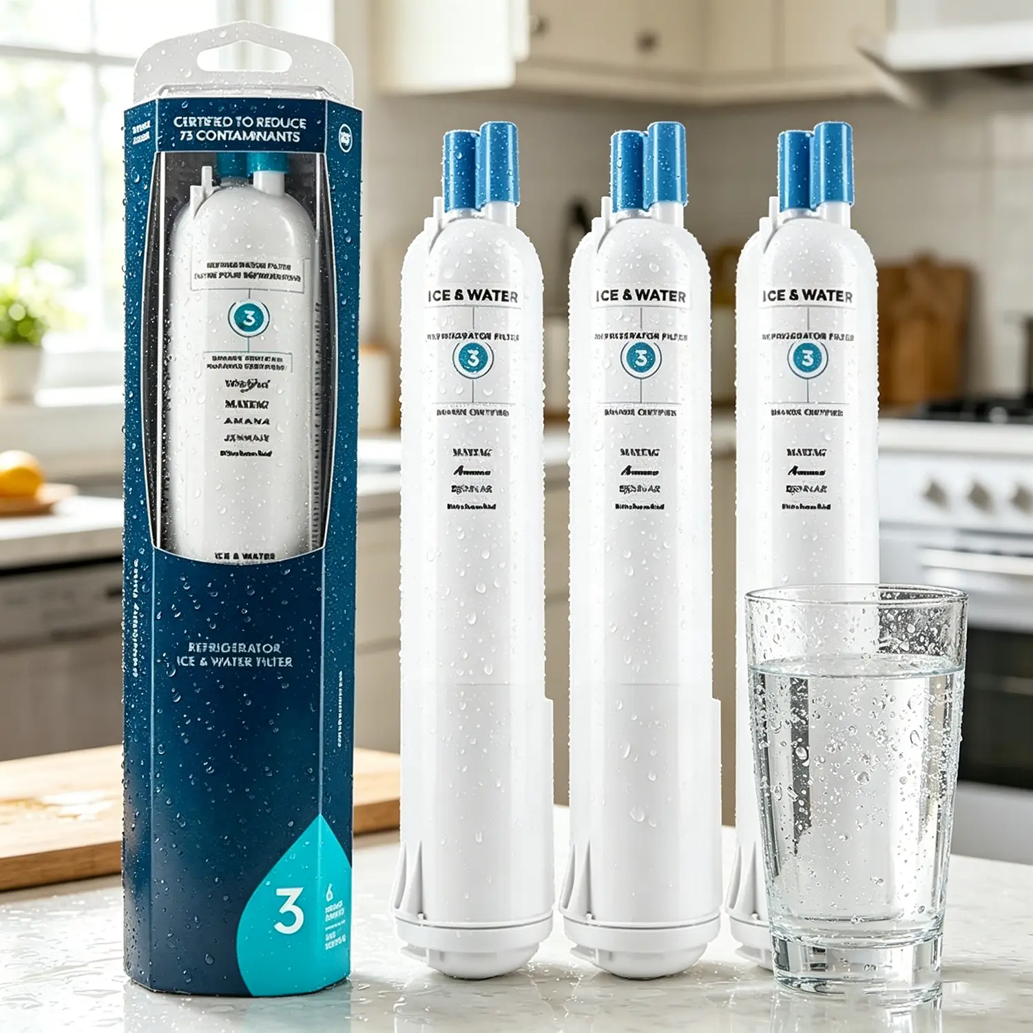 4396841 Replacement for Everydrop Filter 3, EDR3RXD1, 4396710, Kenmore 46-9083, 46-9030, Refrigerator Water Filter,3 Pack