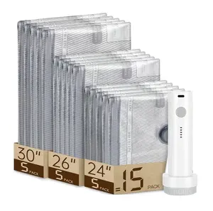 [2026 Upgraded]X7 Cordless Travel Vacuum Bag SetVacuum Bags for Travel withRechargeable air Pump, 15 Pack Carry-on Size Compression Packing Bags forLuggage and Suitcase, Space Saver forClothes and Clothing Travel ZipperPouches