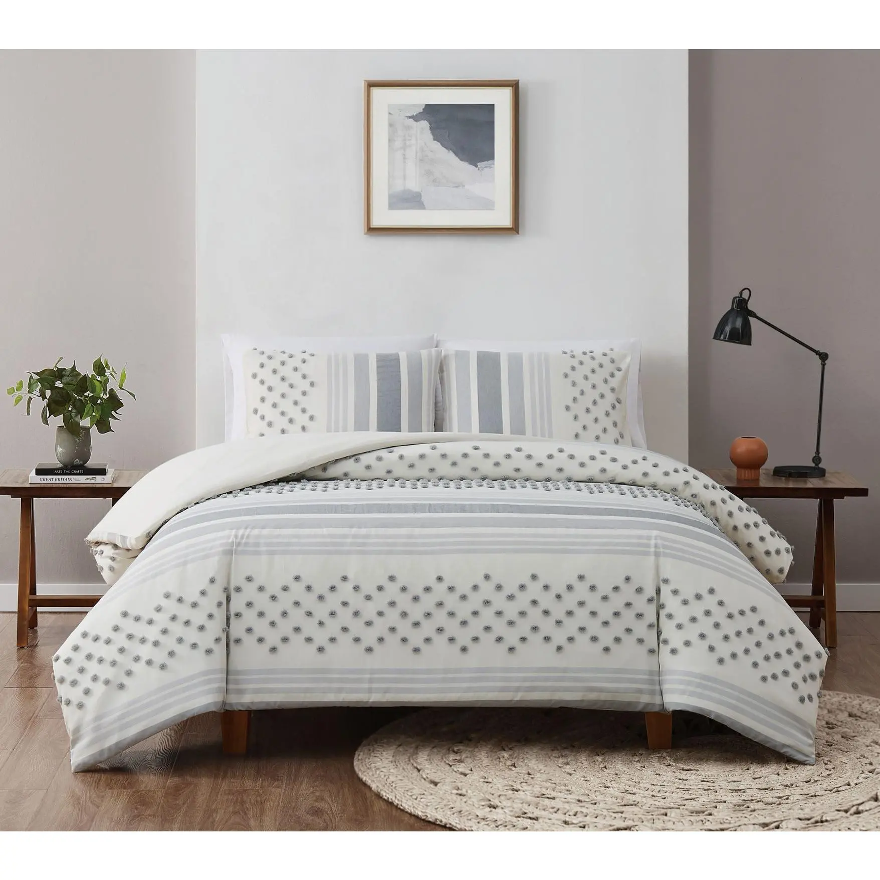 Brooklyn Loom Mia Tufted Texture Full/Queen Duvt Cover Set