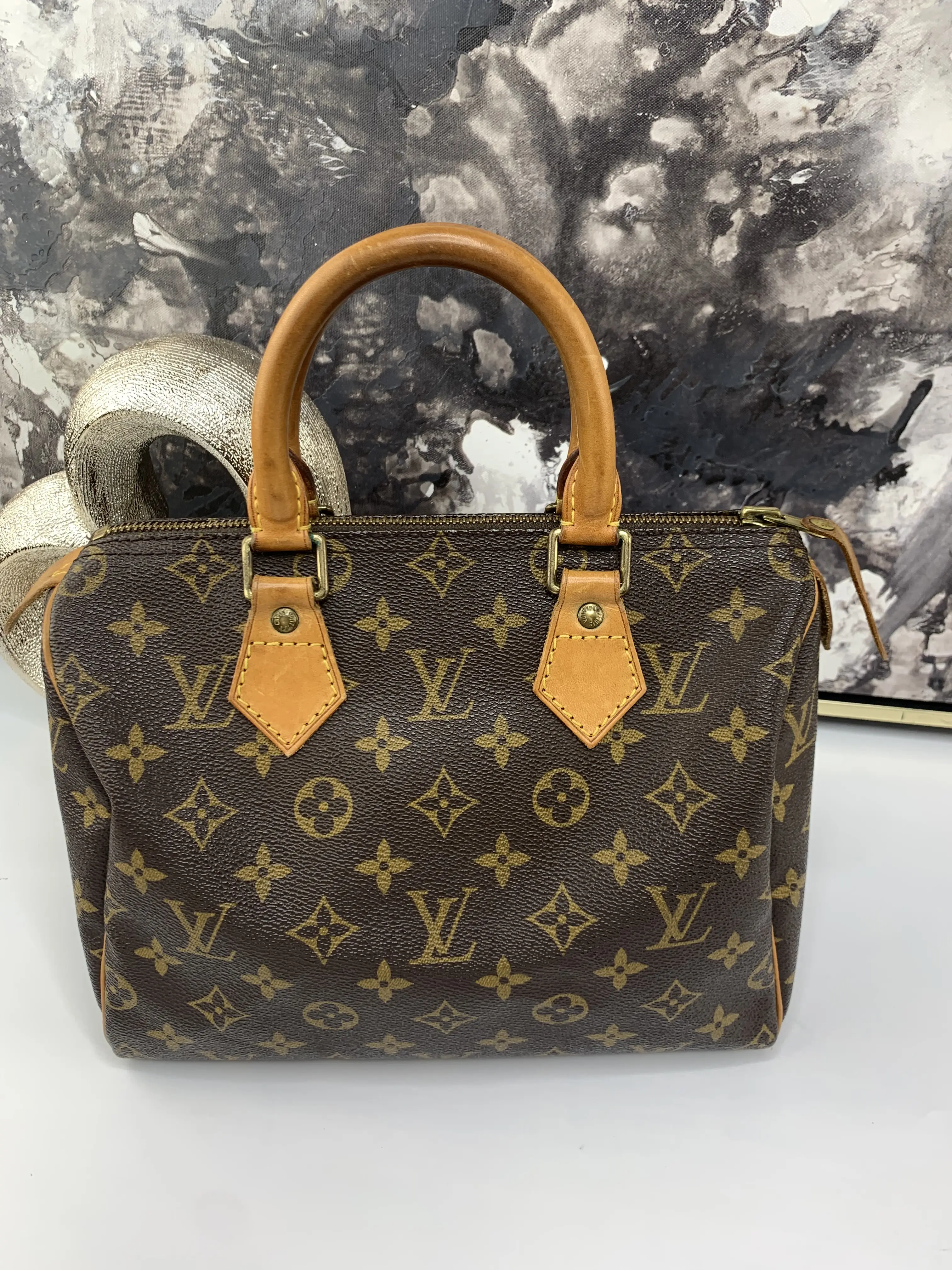 Pre-owned Louis Vuitton canvas Tote Bags Speedy 25