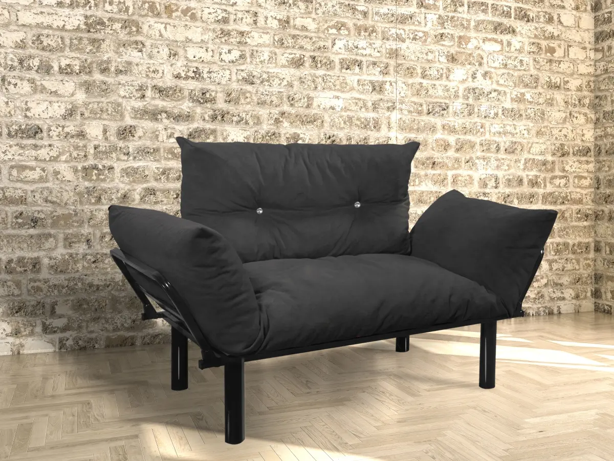 Ada Loveseat Sofa, Black