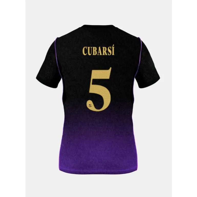Cubarsi 5 Men's 2026 Black Purple Away Soccer Jersey, Custom Player Name Number, Athletic Match Shirt for Game Day