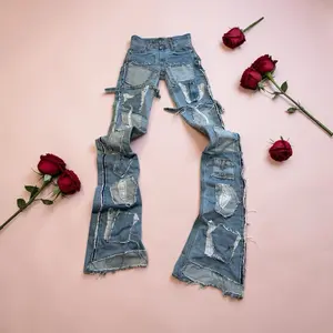 Pocket Denim Stack Jeans