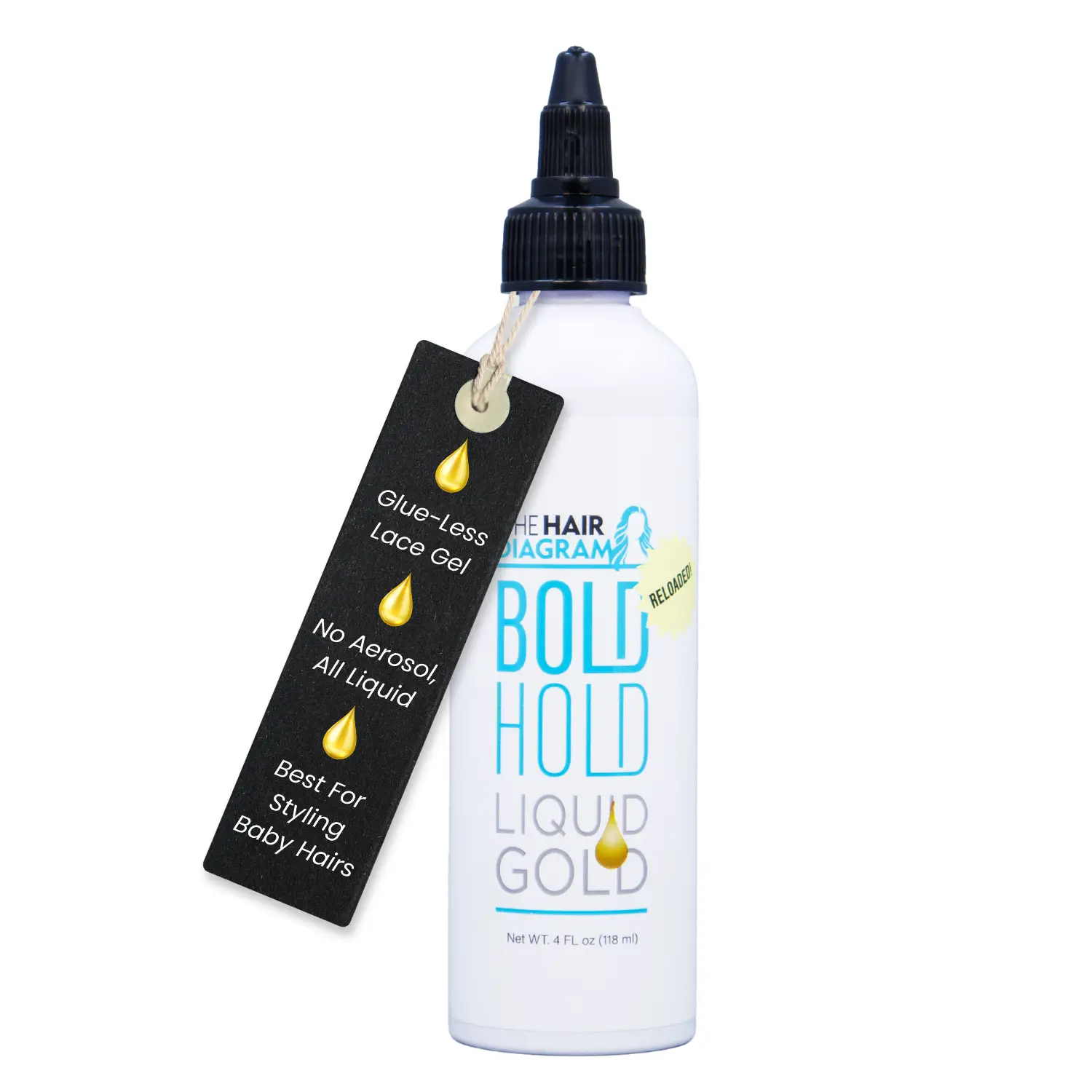 Bold Hold Liquid Gold Reloaded - Temporary Hold Gel For Wigs and Baby Hair - Travel Size by The Hair Diagram