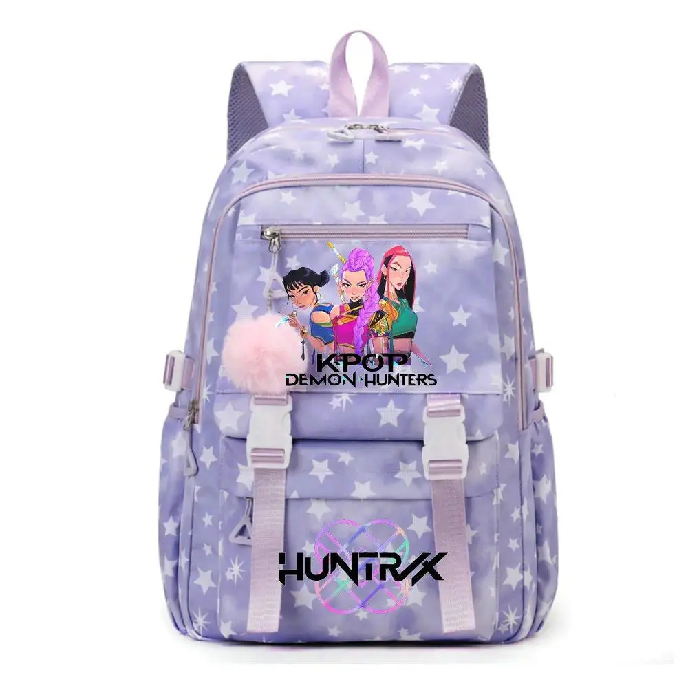 KPop Demon Hunters Backpacks Waterproof Large Capacity Laptop Back To Schoolbag Women Men Cartoon Travel Mochilas