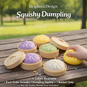Stress Toys 1PC Colorful Dumpling Stress Balls Fidget Sensory Toy,Squeeze Dough Ball Stress Relief Hand Toy,Bun With Food Steamer Stretchy Desk Toys Puking Ball Squishy Toys Knee Dough Dumpling Squishy Cute Toys Squishy Fidget Toys dumpling  toy glitter