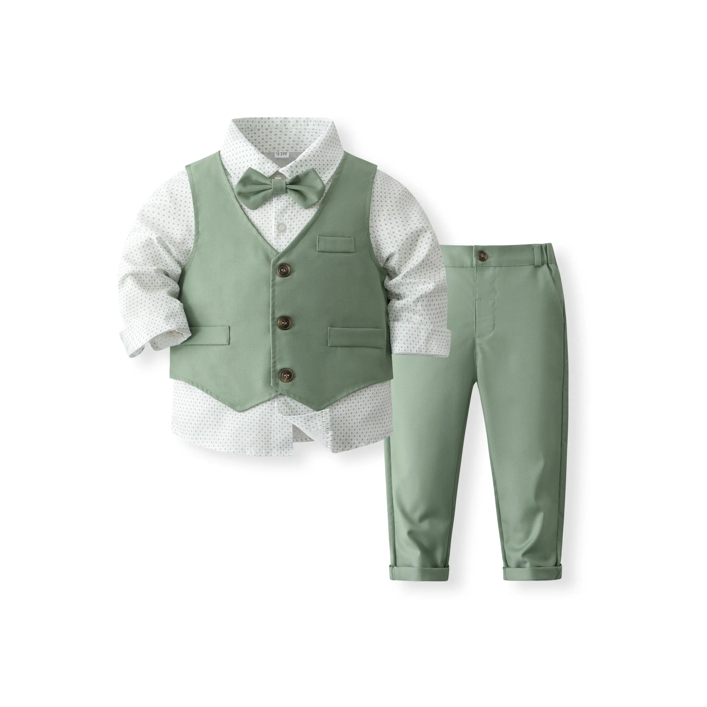Boys' Plain Polyester Suit Set, 2-Piece Long Sleeve Blazer Outfit, Gentleman Look Formal Party Attire for All Seasons, Regular Sleeve/Straight Sleeve