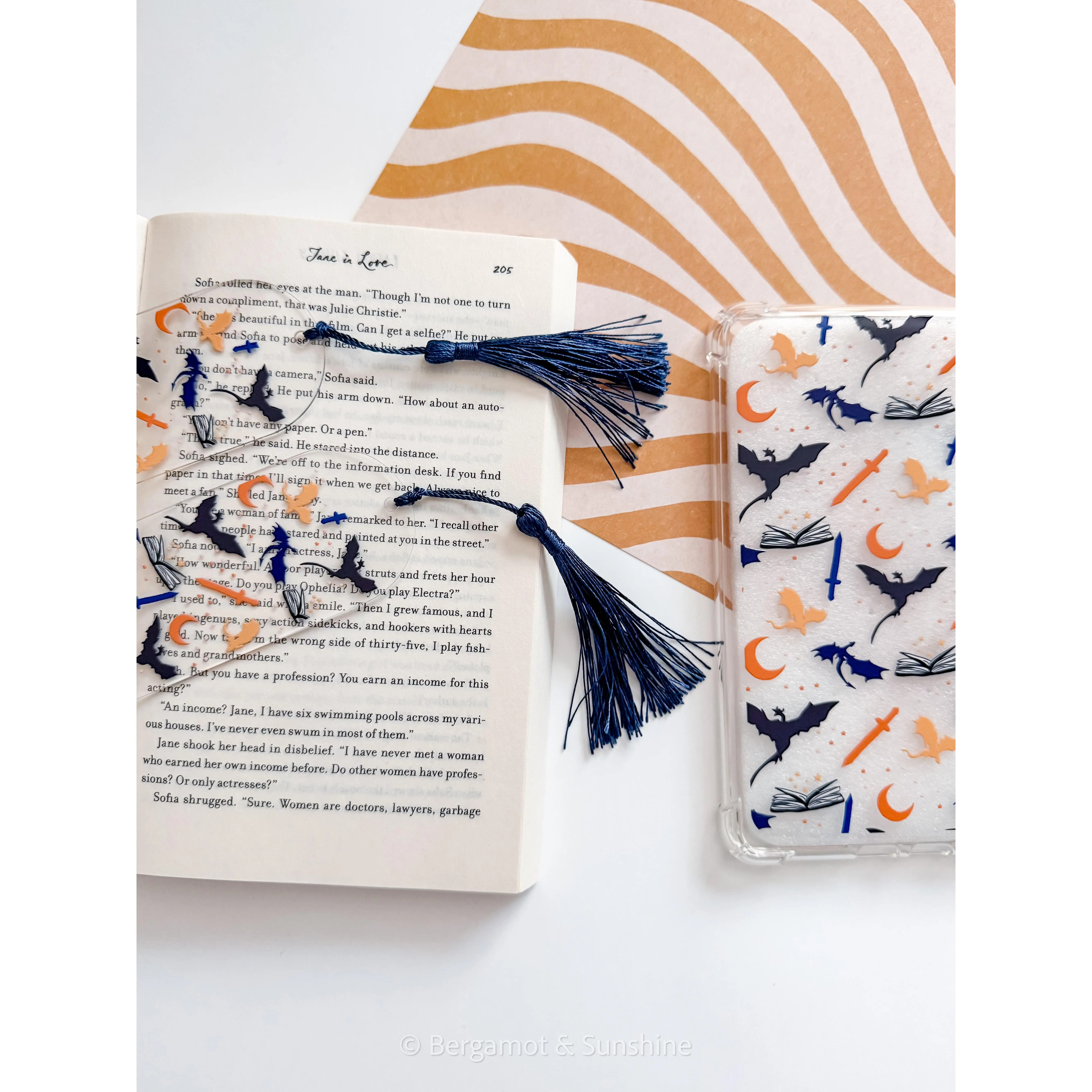 Bergamot & Co 4W Oath Kindle Case for 11th & 12th Gen Paperwhite Signature Colorsoft 7" Ereader Protection Cover with Bat Design