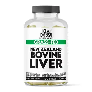 Grass-Fed New Zealand Bovine Liver - 180 Capsules, Nutrient-Dense Organ Supplement, Natural Source of Vitamin A, B12, Iron & Energy Support, Healthcare Dietary Supplement - Fitness