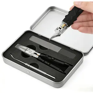 Black Anti-Slip Grip Gear Lock Nail Clipper Set with Ultra-Sharp Tips for Precision Access Thick Toenails Professional Manicure Tool for Men Seniors