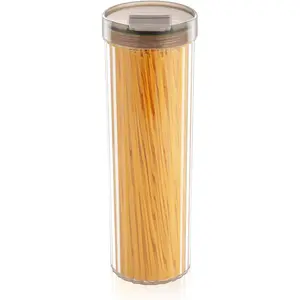 Tall Spaghetti Pasta Storage Container - 48oz Clear Pasta Holder Airtight Spaghetti Container Storage with Lid for Kitchen Pantry organize Linguini Lasagna Noodle Oats Coffee beans Rice Flour Oatmeal