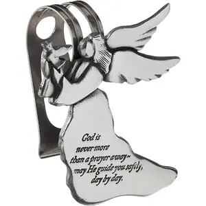 Cathedral Art (Abbey & CA Gift) Angel Visor Clip – God is Never More Than A Prayer Away Guardian Angel Metal Visor Clip, 2 ¼"