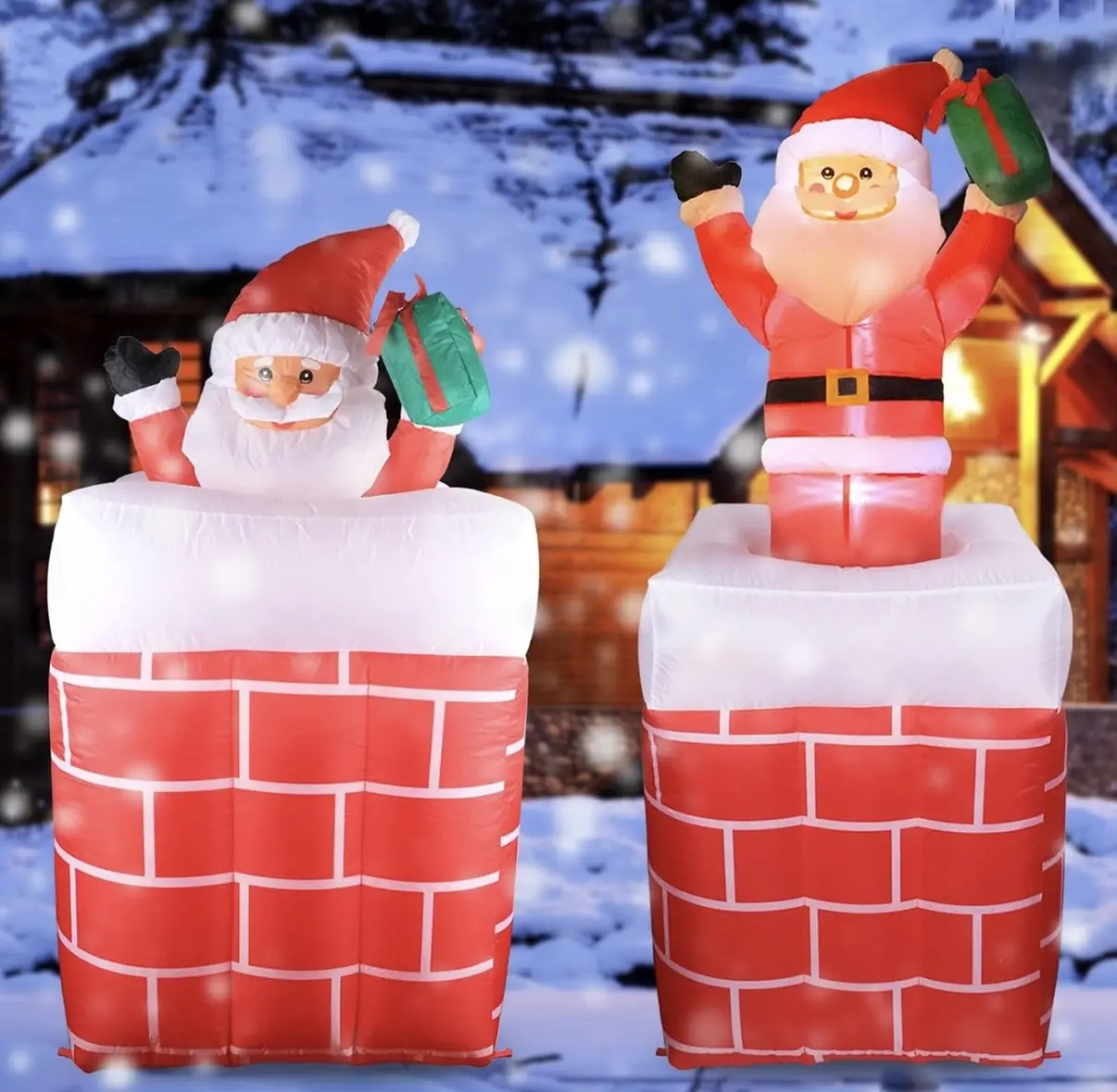 Christmas Inflatable Santa in Chimney Outdoor Decoration