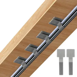 Management Under Desk Cord Organizer,  Organizers for Cords, Hook and Loop  Ties, Adhesive Wire Straps,  Cord Holder for Electronics & PC,  & Office Essentials (40)
