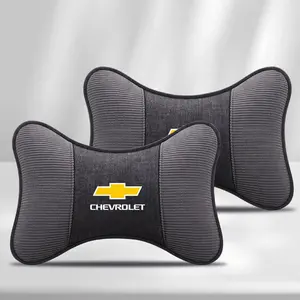 Corduroy Leather Car Headrest Neck Support, Seat Pillow for Chevrolet Cruze, Silverado, Traverse, Spark, Equinox, Cobalt, Malibu, Aveo, Sonic, Orlando