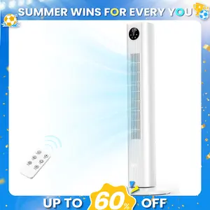 Antarctic Star Tower Fan Portable Electric 85° Oscillating Fan with Remote Control, Quiet Operation, 3 Speed Settings & 12H Timer, Bladeless Standing Floor Fan for Bedroom & Office summerwins